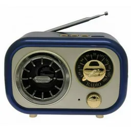 Radio Vintage Recargable Fm Parlante Aux Micro Sd Bluetooth Cmik Mk-143