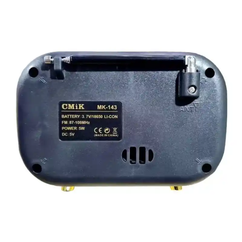 Radio Vintage Recargable Fm Parlante Aux Micro Sd Bluetooth Cmik Mk-143
