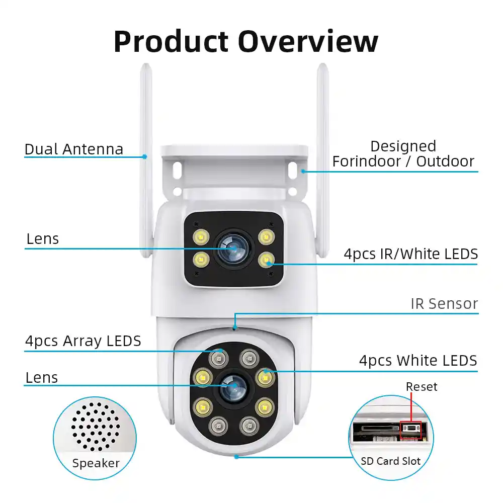 Camara Doble Lente 6mp Full Hd Para Exterior Wifi/lan