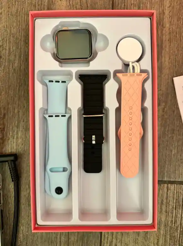 Smart Watch Mini Pantalla Hd Para Mujer Correas Para Iphone Rosa Milanese Rosa Plata Negro