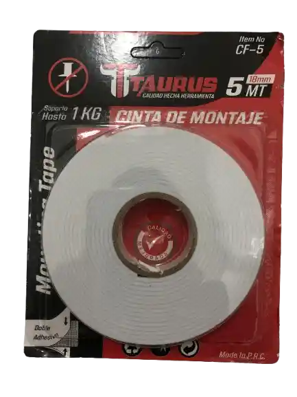 Cinta Doble Faz Heavy Duty Espuma Mounting Tape 18mm X 5mts 19 Mm X 2.2 Mt
