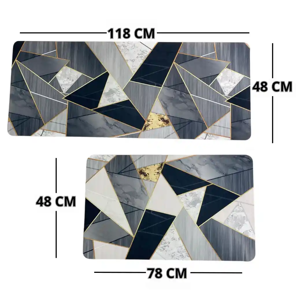 Dúo Tapete Absorbente Y Antideslizante Alfombra Cocina Kit 2