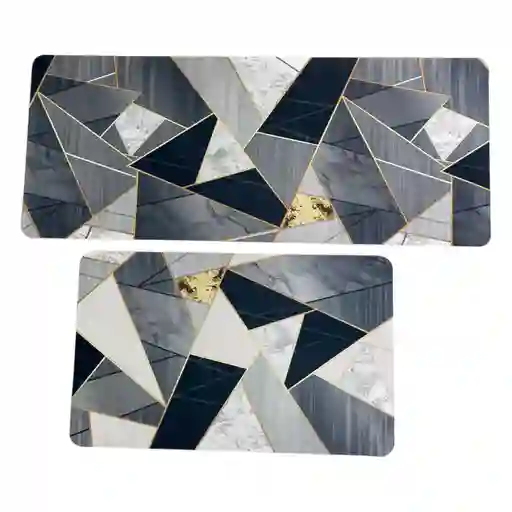 Dúo Tapete Absorbente Y Antideslizante Alfombra Cocina Kit 2