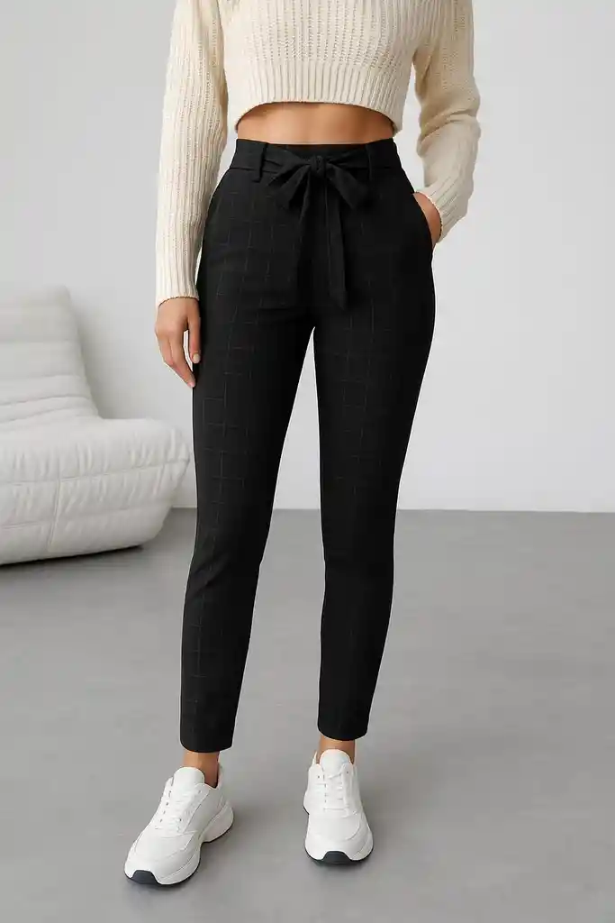 Pantalón Cintura Alta Cuadrado