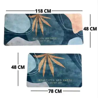 Dúo Tapete Absorbente Y Antideslizante Alfombra Cocina Kit 2