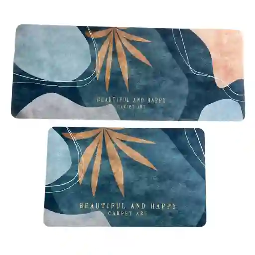 Dúo Tapete Absorbente Y Antideslizante Alfombra Cocina Kit 2