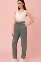 Pantalón Cintura Alta Cuadro Chic