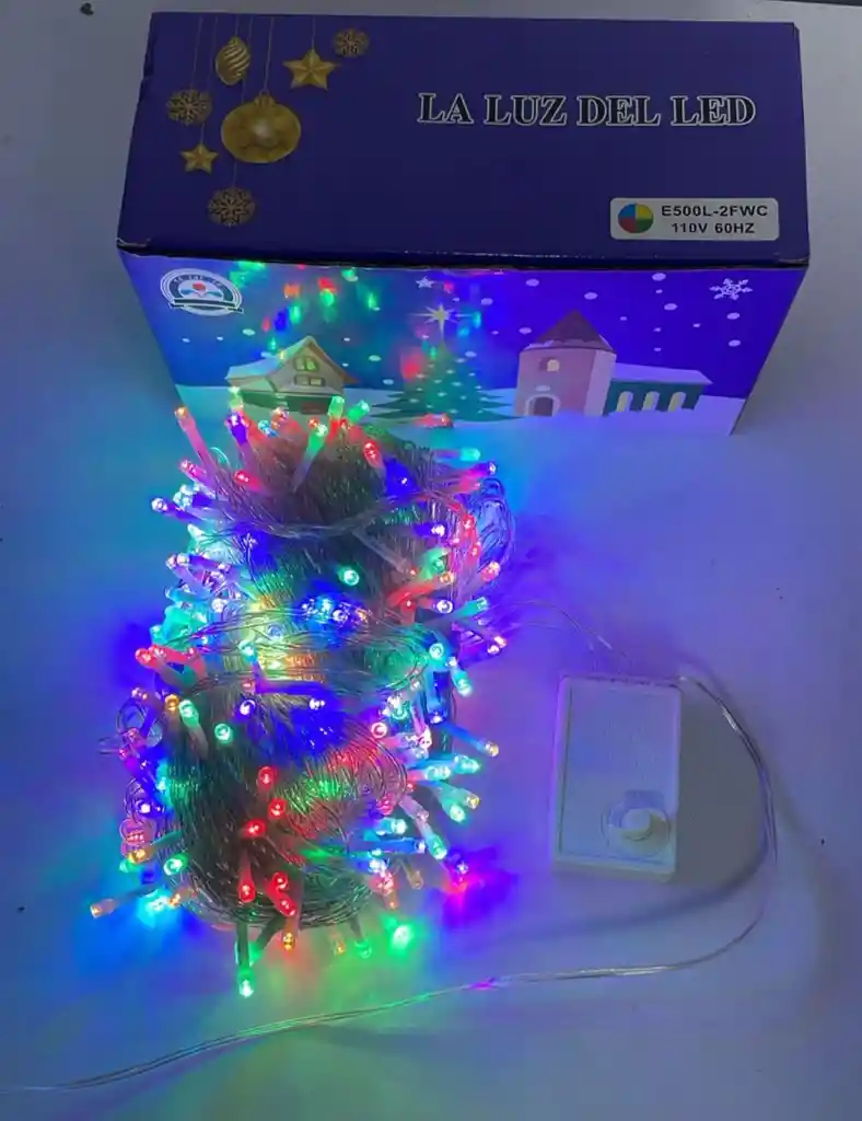 Luces De Navidad X 500 Bombillos Cable Blanco Luz De Colores 35 Metros Aproximadamente Luces Navideñas Luces Para Navidad Luces De Navidad Luz De Navidad Decoracion Navideña
