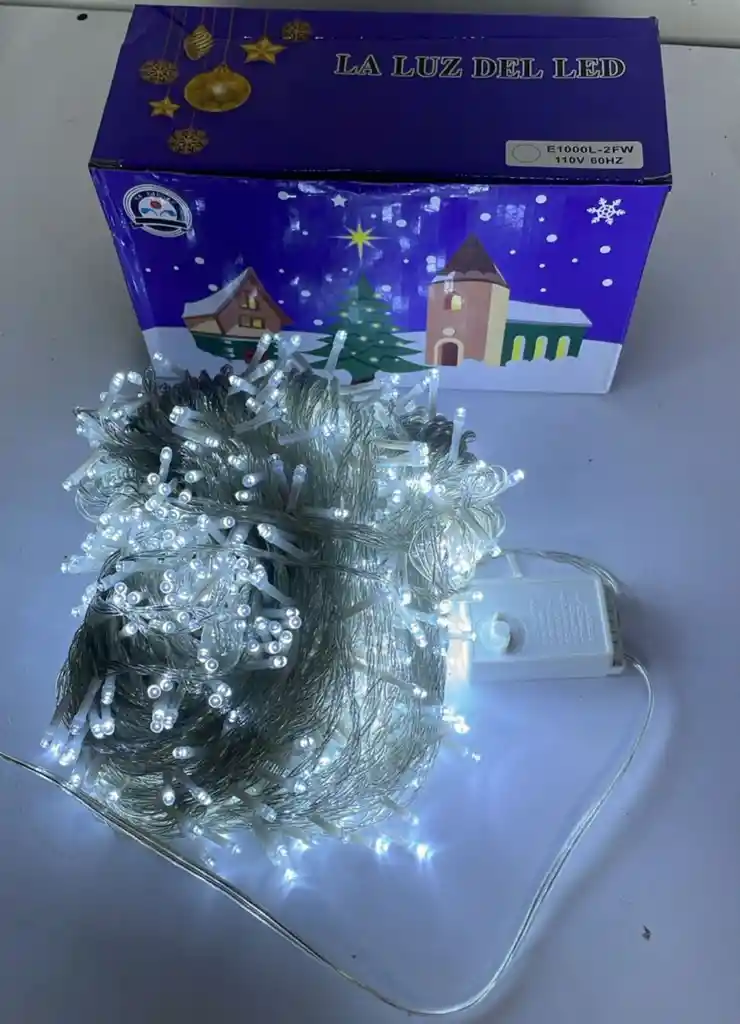 Luces De Navidad X 1000 Bombillos Cable Blanco Luz Blanca 70 Metros Aproximadamente Luces Navideñas Luces Para Navidad Luces De Navidad Luz De Navidad Decoracion Navideña
