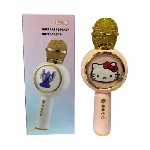 Microfono Karaoke Speaker Portatil Bluetooth Rosa Hk Para Niños