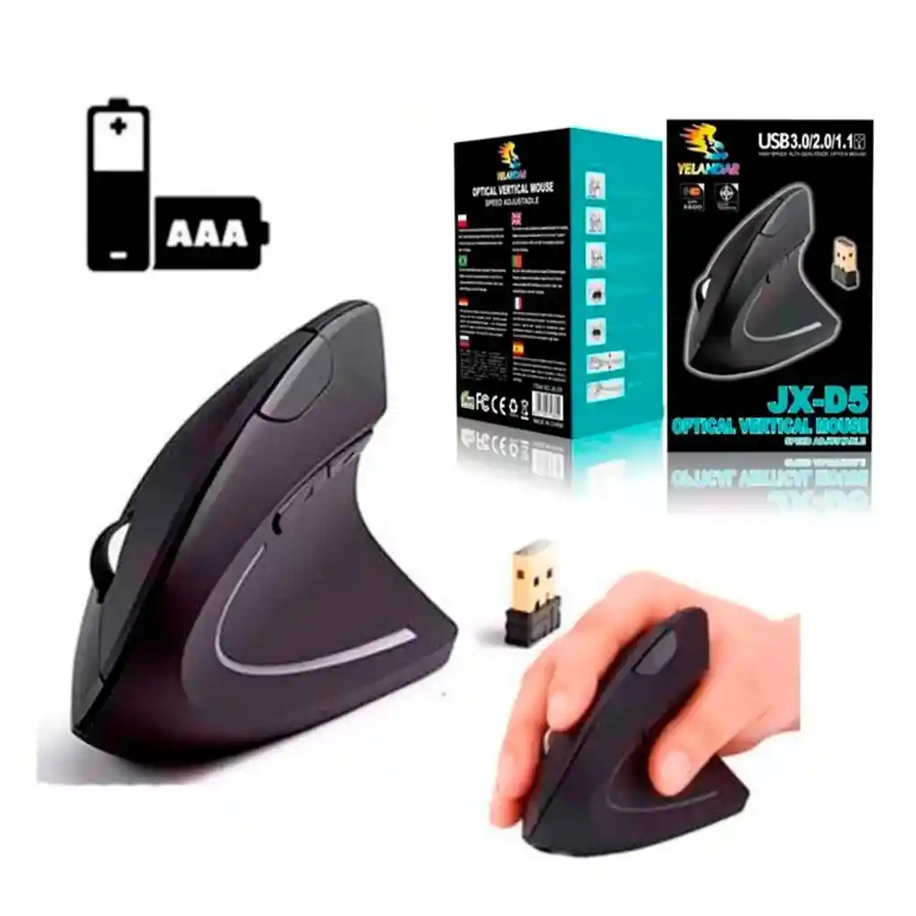 Mouse Raton Vertical Inalambrico D5