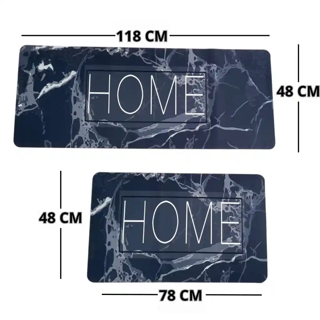 Dúo Tapete Absorbente Y Antideslizante Alfombra Cocina Kit 2