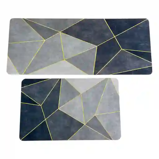 Dúo Tapete Absorbente Y Antideslizante Alfombra Cocina Kit 2