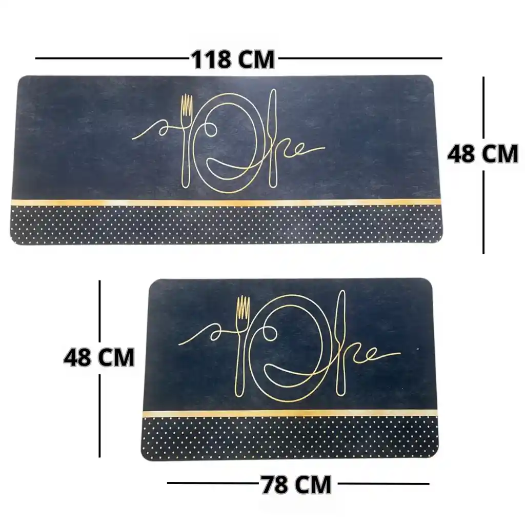 Dúo Tapete Absorbente Y Antideslizante Alfombra Cocina Kit 2
