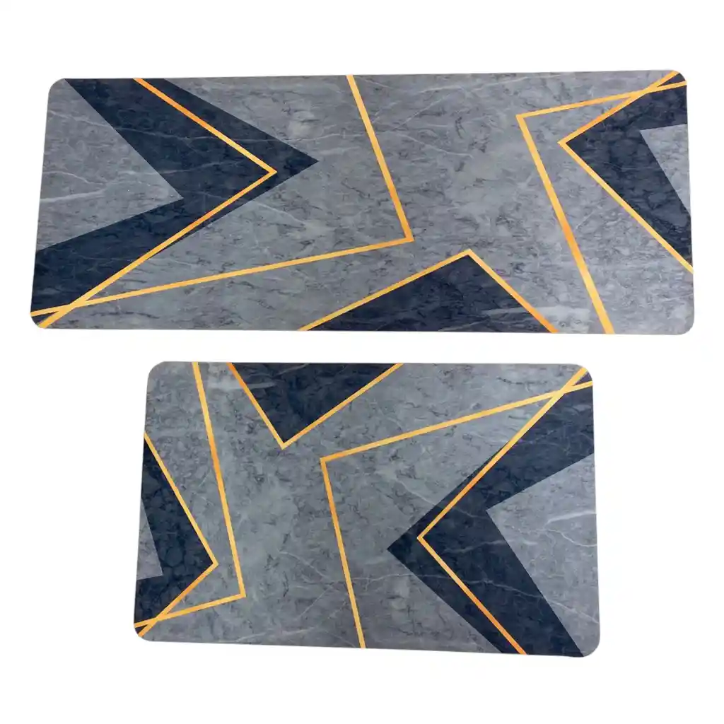 Dúo Tapete Absorbente Y Antideslizante Alfombra Cocina Kit 2