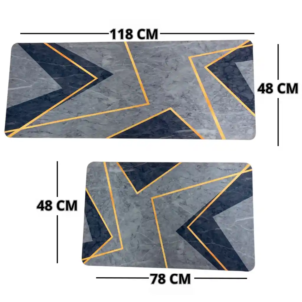 Dúo Tapete Absorbente Y Antideslizante Alfombra Cocina Kit 2
