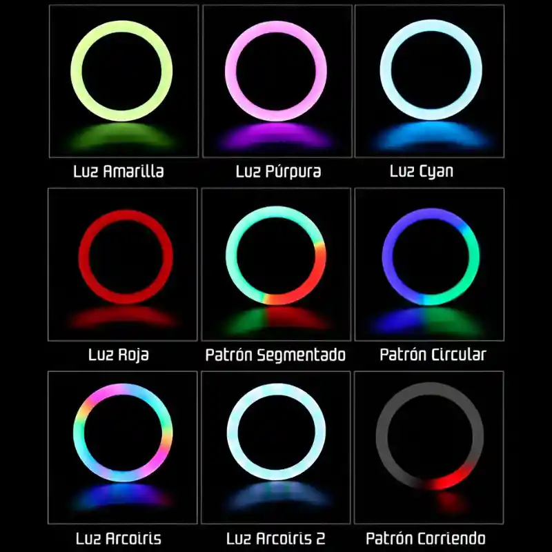 Aro De Luz Led Rgb 20 Cm Modelo Mj20