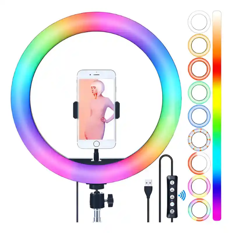 Aro De Luz Led Rgb 20 Cm Modelo Mj20