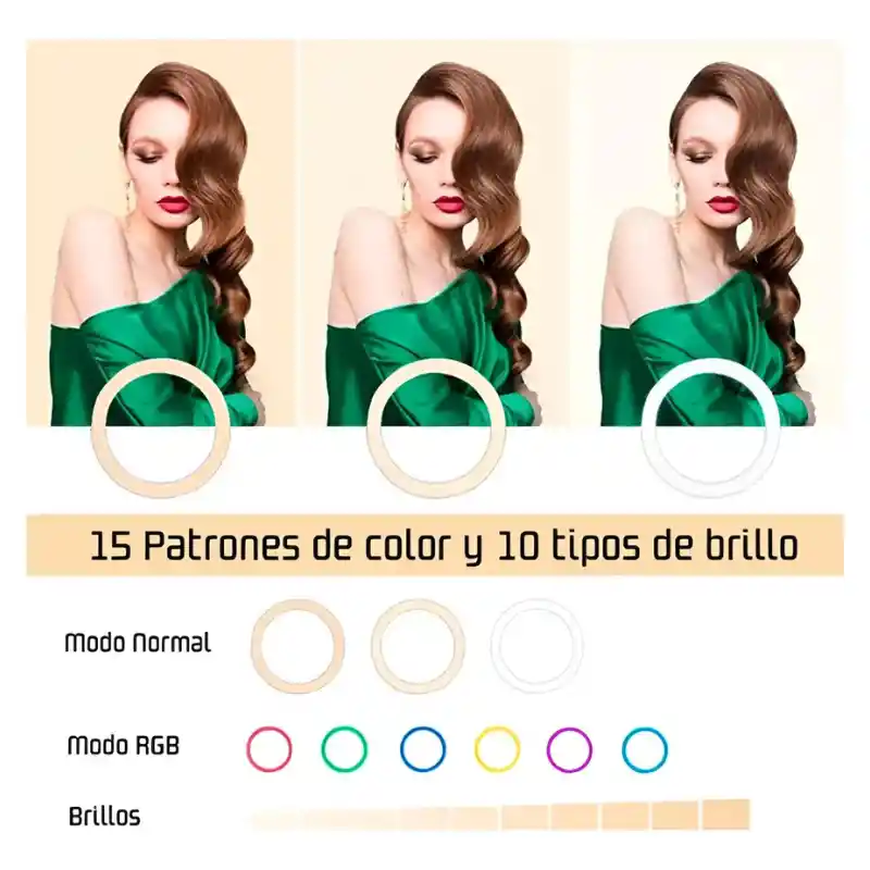 Aro De Luz Led Rgb 20 Cm Modelo Mj20