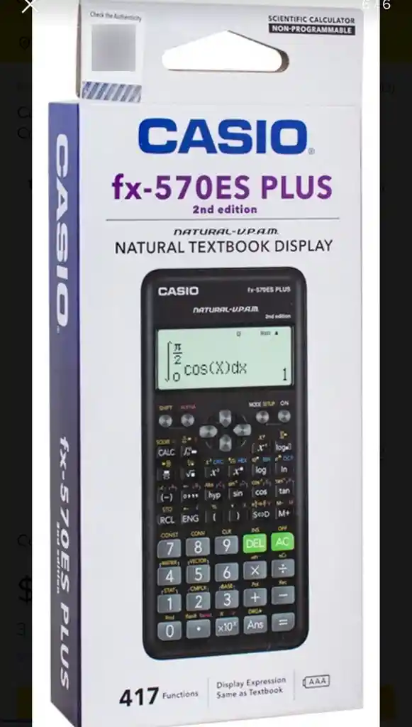 Calculadora Casio Científica Original Fx-570la Plus 2nd Edition