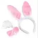 Disfraz Set Diadema Orejas Corbatin Cola Coneja Halloween