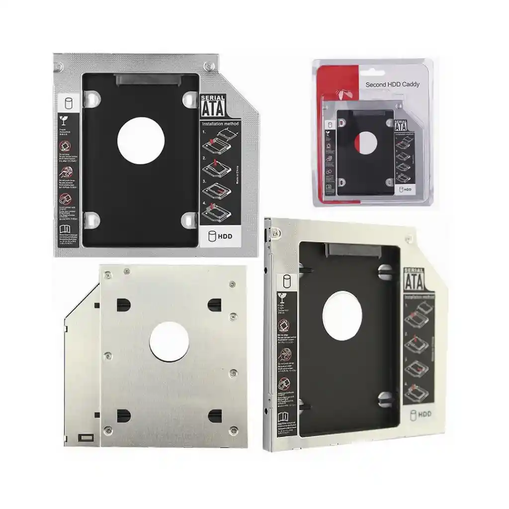 Caddy Adaptador Segundo Disco Duro Sata Ssd Cd Dvd 12,7 Mm