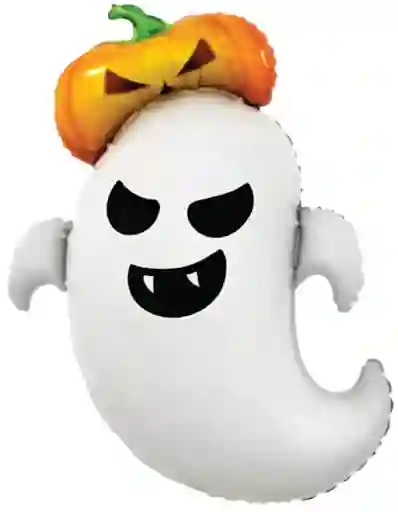Halloween Globo Metalizado Fantasma Blanco