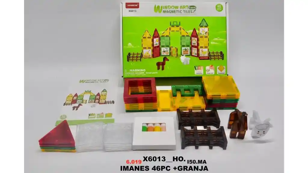 46 Bloques Granja Magnéticos Construcción Imanes Educativos