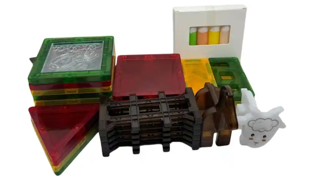 46 Bloques Granja Magnéticos Construcción Imanes Educativos