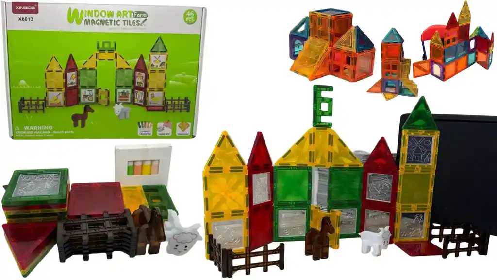 46 Bloques Granja Magnéticos Construcción Imanes Educativos