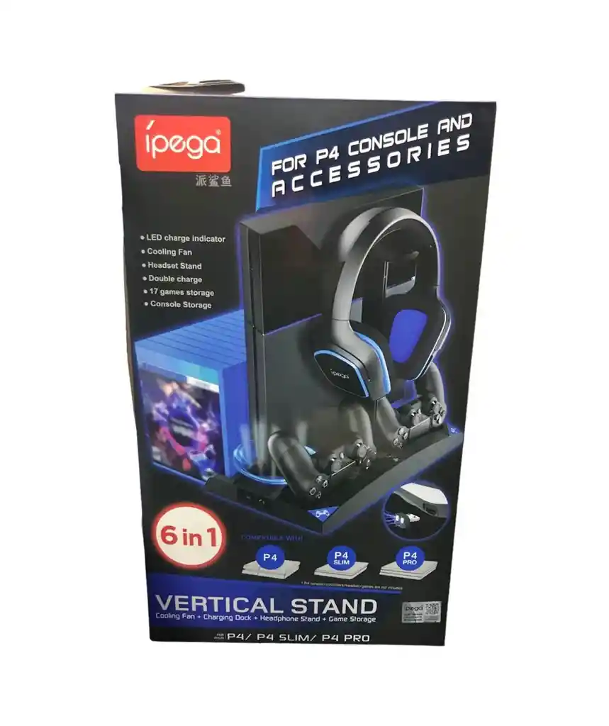 Base Refrigerante Vertical 6 En 1 Ipega Multifuncional Para Ps4