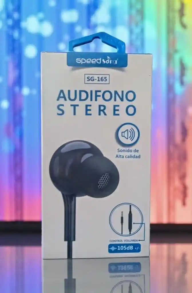 Audífono Stereo Speed Song Sg-165 Con Control De Volumen Negro / Rojo