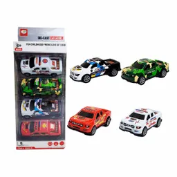 Camioneta Carro De Impulso Mixtos Policia X 4 Unidades