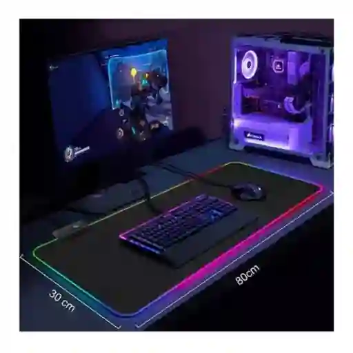 Mouse Pad Gamer Rgb Xl Aoas S4000 Waterproof 80x30cm 4mm Usb Color Negro