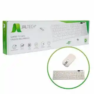 Combo Teclado Jaltech Blanco Mouse Y Teclado Inalambrico