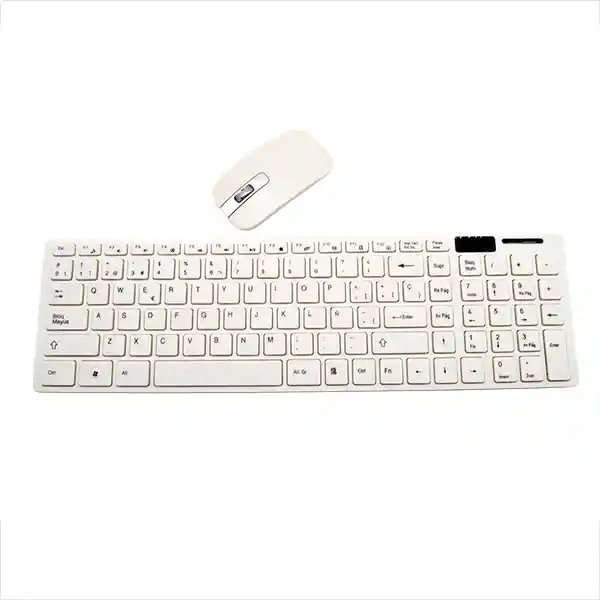 Combo Teclado Jaltech Blanco Mouse Y Teclado Inalambrico