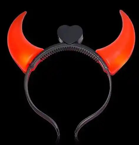 Halloween Diadema Diablita Luminosa Vincha Diabla Led