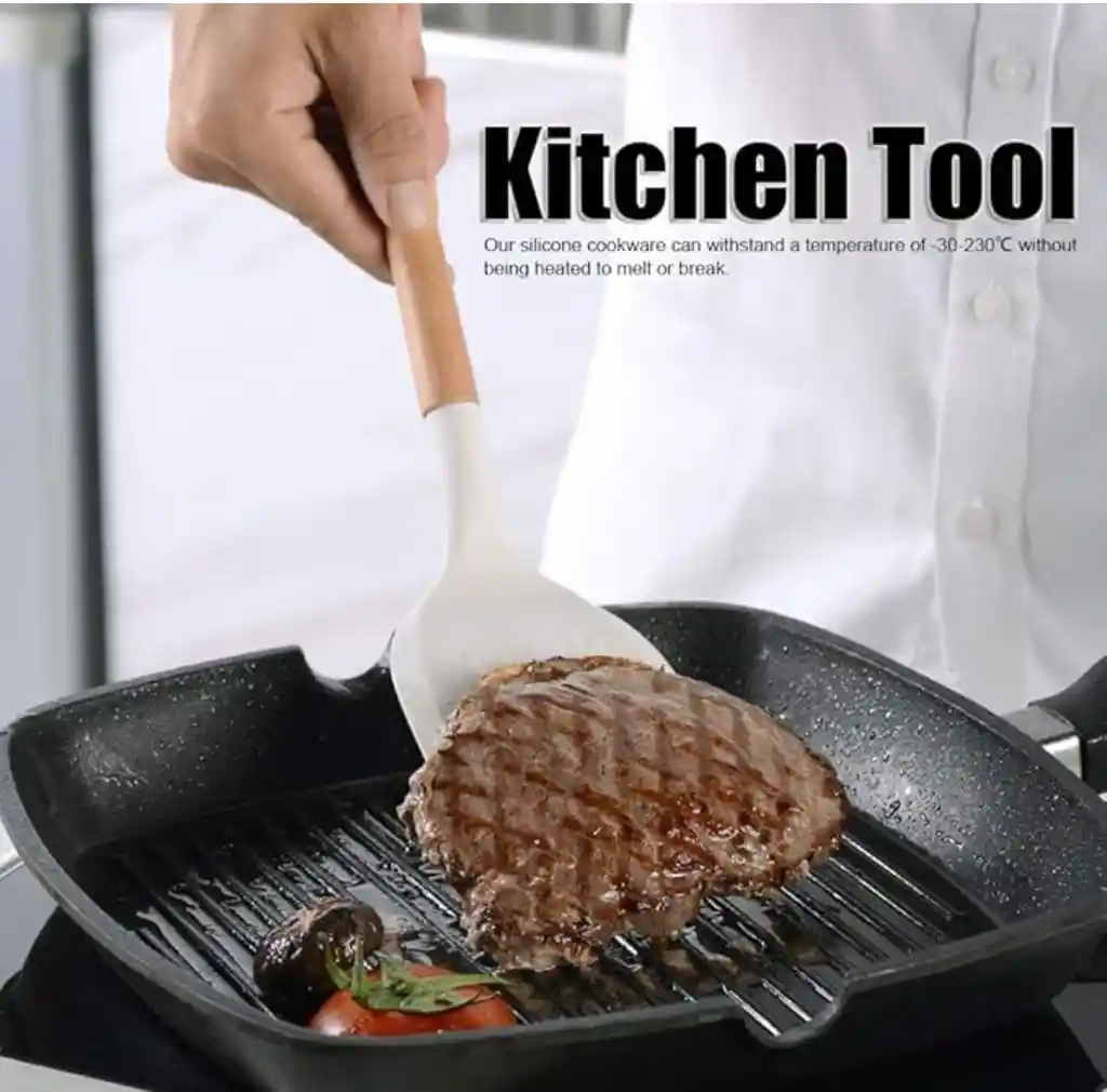 Set Utensilios Excelente Calidad Cocina Hogar En Silicona Antiadherente