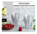 Vasos Plateados 9 Onzas Escarchado X 10 Unds