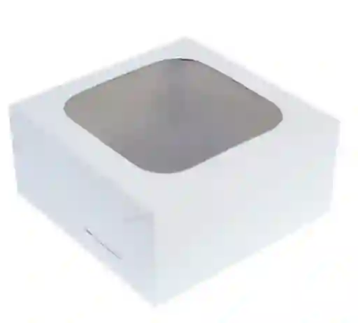 Caja De Carton Con Tapa De Acetato Forma Cuadrada Color Blanco Para Regalo 15 X 15 Cm