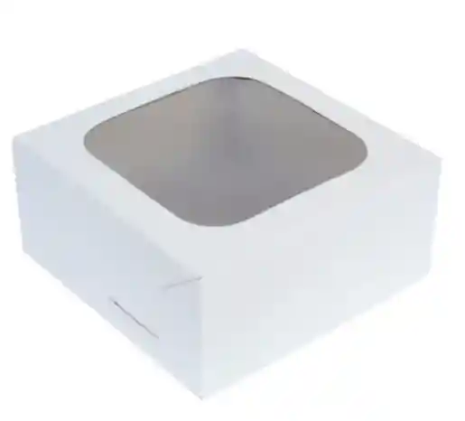 Caja De Carton Con Tapa De Acetato Forma Cuadrada Color Blanco Para Regalo 15 X 15 Cm