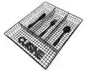 Cubiertero Organizador Cubiertos Cocina Metálico Negro 32x26cm