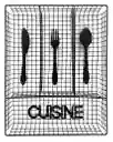 Cubiertero Organizador Cubiertos Cocina Metálico Negro 32x26cm
