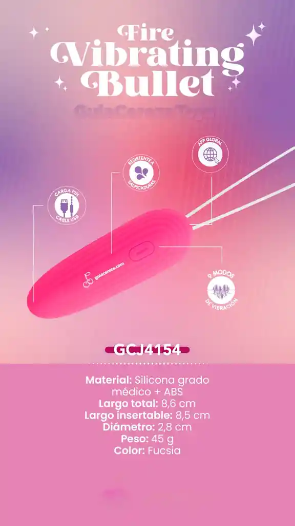 Fire Vibrating Bullet Controlado Por App Global