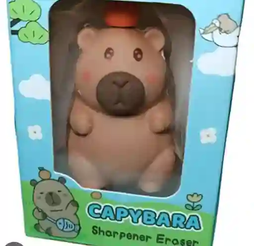 Capibara Kawaii Sacapuntas & Borrador 2 En 1