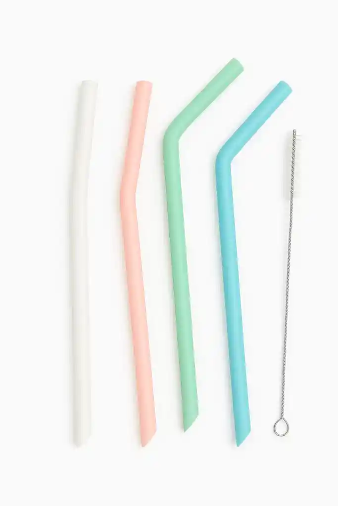Set 4 Pitillos Silicona Reutilizables Ecologicas