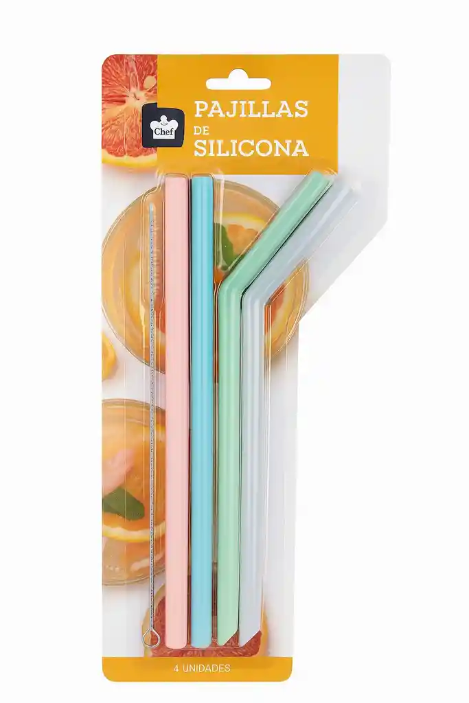 Set 4 Pitillos Silicona Reutilizables Ecologicas