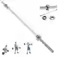 Barra Recta Cromada 120 Cms Para Entrenamiento Con Seguros