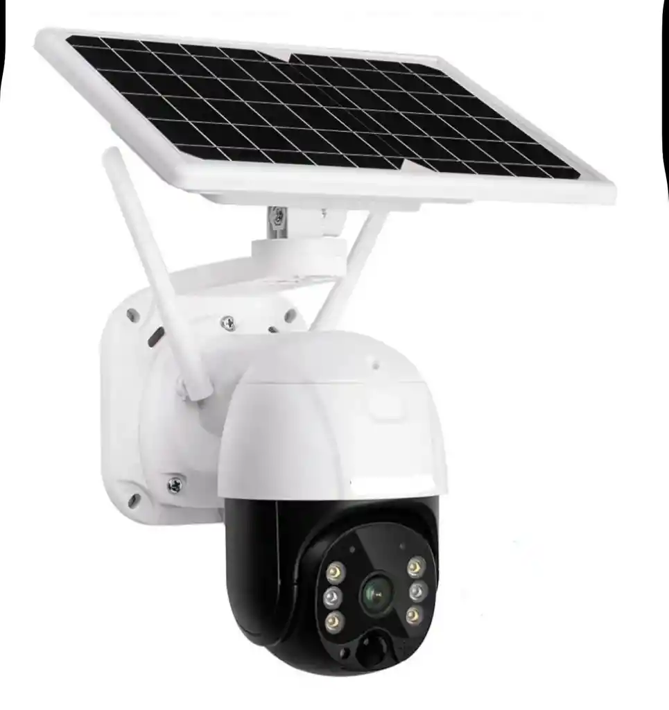 Cámara Panel Solar Ptz Full Hd Exterior Alarma Gira 360°