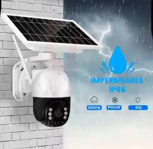Cámara Panel Solar Ptz Full Hd Exterior Alarma Gira 360°